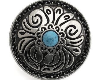 Navajo Style Screw Back Coin Concho with Faux Turquoise Center CHS07