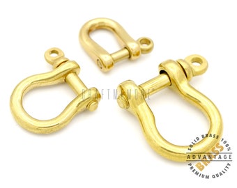 Solid Brass Shackle, Screw Pin Connector, Key Chain Fob
