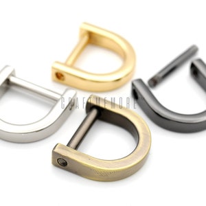 Silver Black and Gold U Shape D Rings Screw in Shackle Semicircle D Ring Luckycivia 12 Pcs D-Rings Horseshoe Shape D Ring with Small Screwdriver for DIY Leather Craft Accessories