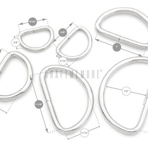 Metal D-Rings 3/4 & 1 Inch, Non-Welded, 100 Pcs image 2