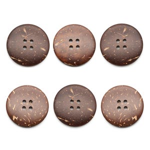4-Loch Kokosnussschalen Knöpfe - runde Naturknöpfe für Leinenhemden, Nähen, Basteln & Heimwerken (12er Pack) - B89