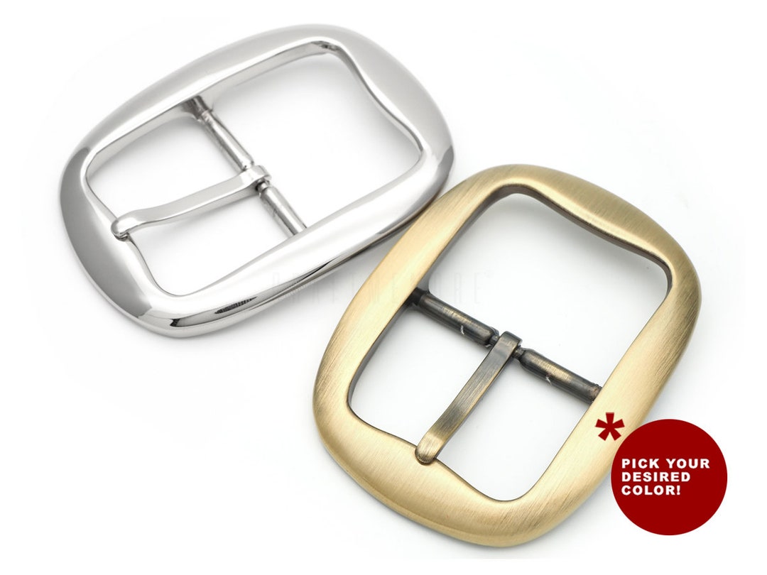 1.5 Inch Oval Single Prong Belt Buckle Center Bar Buckles Leather Craft