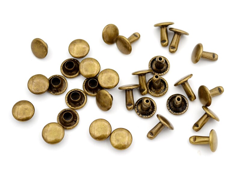 100pcs 8mm Double Cap ROUND Rivets Rapid Snap for Leather Etsy