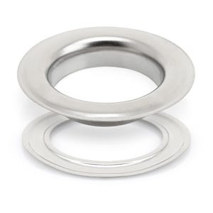 1 Inch Metal Grommets Eyelets with Washers for Curtains, Banners, Canvas (10 Sets) Silver