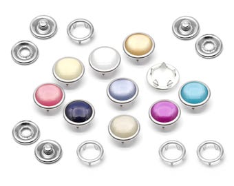 Confezione da 20 bottoni automatici a perla da 10,5 mm, bottoni automatici per camicie western, bottoni automatici a griffe, bottoni automatici lavabili, cucito e fai da te