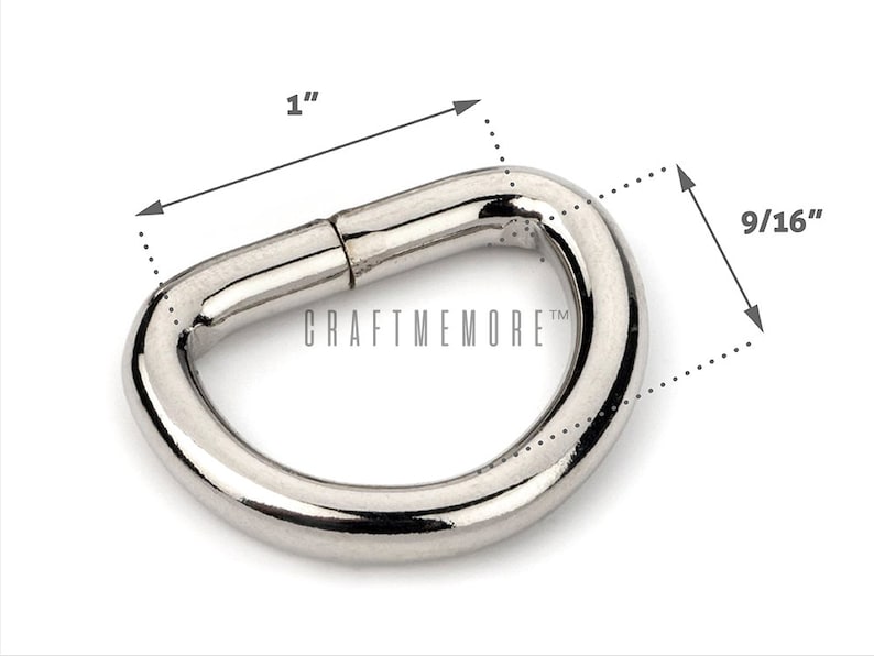 May include: Silver-toned metal D-ring with a 1-inch outer diameter and a 9/16-inch inner diameter.  CRAFTMORE&trade; is printed on the ring.