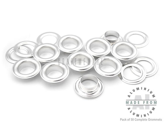 Aluminium eyelets and grommets for banners 10 12 or 17 mm 