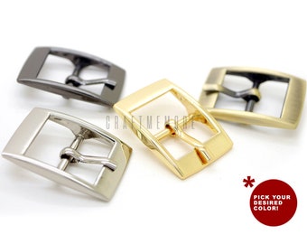 May include: Four metal belt buckles in different finishes: silver, gold, black nickel, and antique brass.  Pick your desired color!