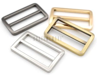 6pack 1-1/2inches Flat Metal Slide Buckle Triglide Strap Keeper Leathercraft Bag Belt Adjuster Sliders VTSL