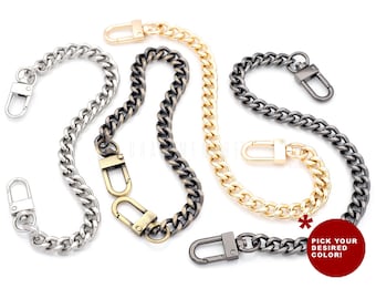 8 Inch Metal Purse Chain Strap: Flat Curb Replacement Handle
