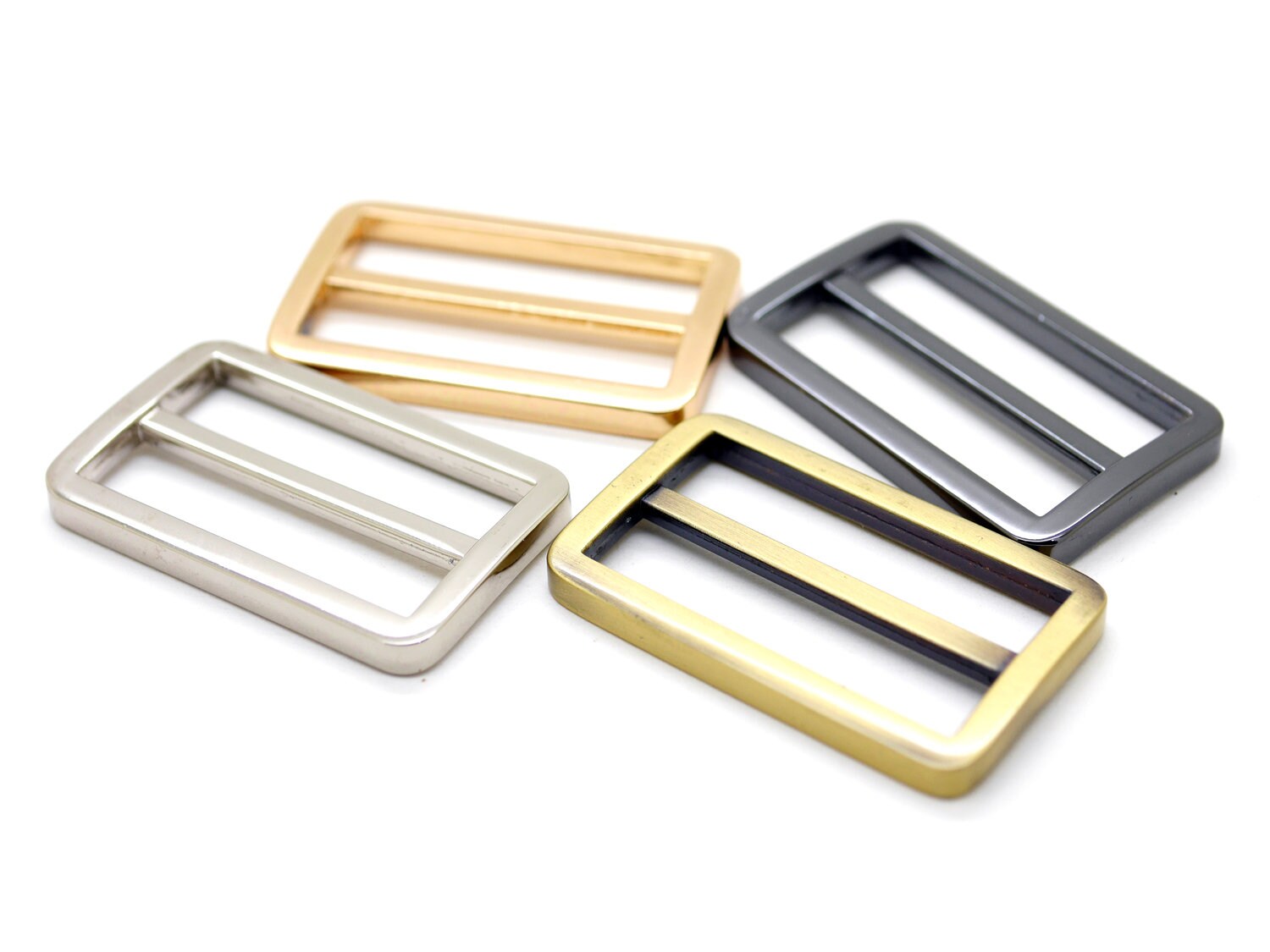 2pcs 11/2inches Flat Metal Slide Buckle Triglide Strap Keeper Etsy