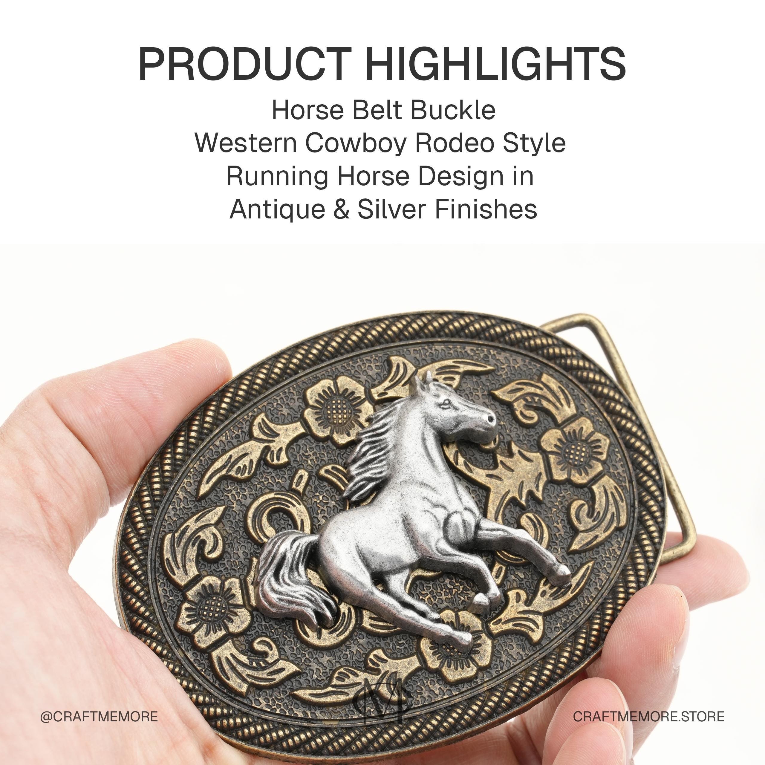 Horse Belt Buckle – Western Cowboy Rodeo Style | Running 