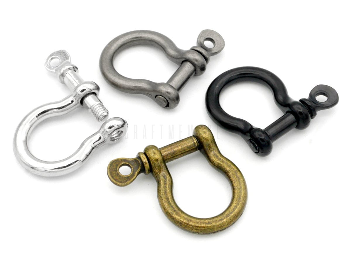 1 Set S Shape Hanger Hooks with Shackle Lyre Seal Brass Clasp for Keychain  Pocket Belt Buckle DIY Fixing Clip