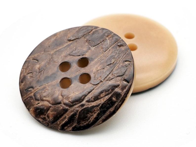 Bark Texture Resin Buttons 4 Holes Wooden Texture Button for Garment ...