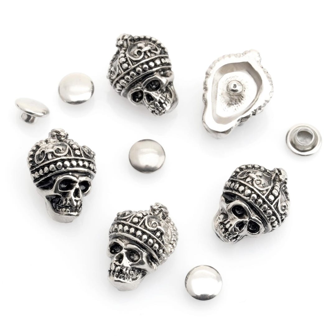 Ghost Rivets Crowned Skull Rivets 10-pack, Punk Studs for DIY Leathercraft - Etsy