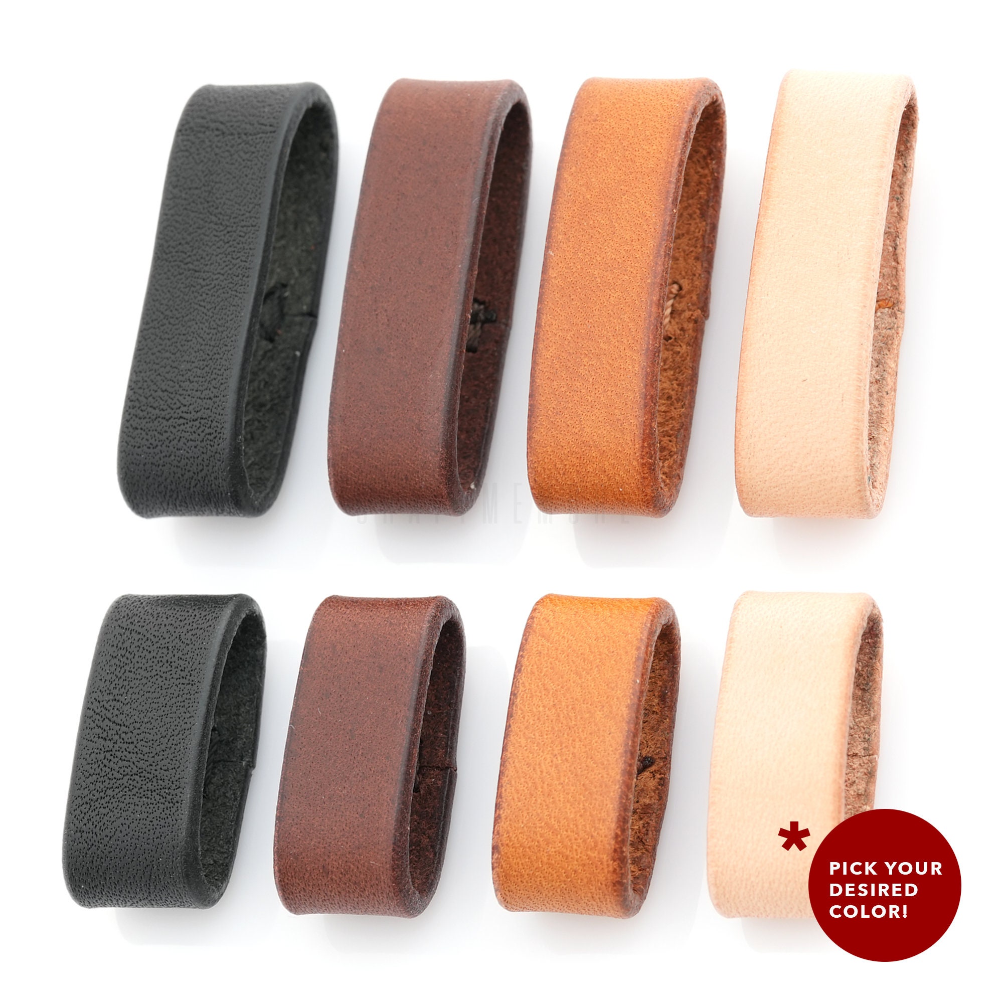7852 4 Pcs Leather Belt Loop Keeper, 4.5 Inch Belt Straps Ring Replacement Belt Accessories Leather Loop Keeper - Genuine Full Grain  main image 3