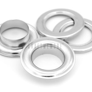 25pack 3/4 Hole Metal Grommets Eyelets with Washers for Billboard Vinyl banner, Leather craft Silver