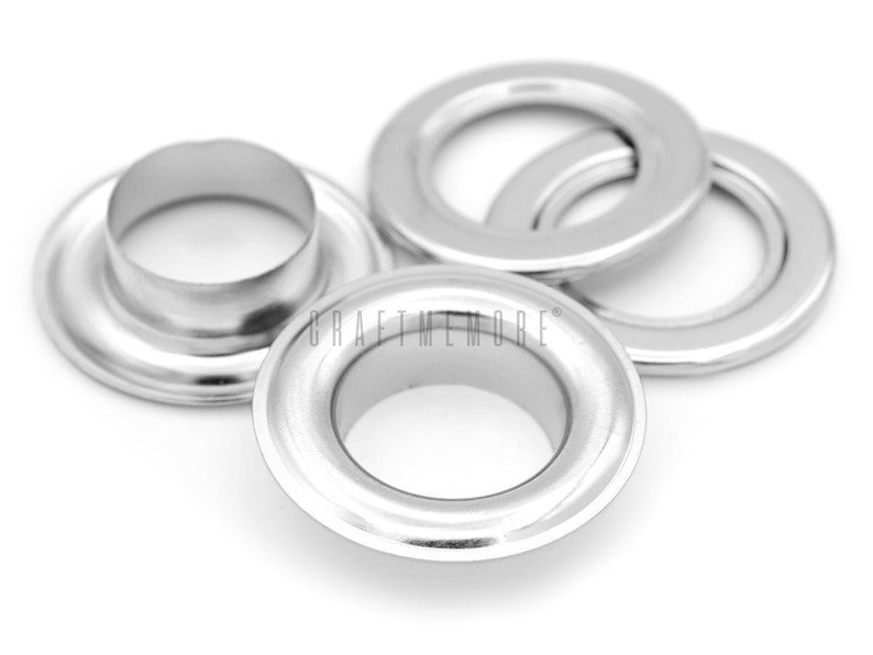 25pack 3/4 Hole Metal Grommets Eyelets with Washers for Billboard Vinyl banner, Leather craft Silver