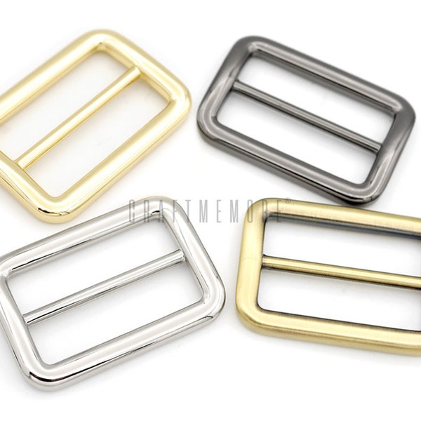 6pcs 1-1/2" Metal Slide Buckle Triglide Strap Keeper Leather craft Bag Belt Adjuster Sliders #21201