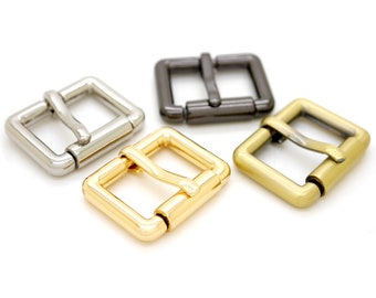 4pcs Single Prong Roller Belt Buckles Square Metal Strap Belt Loop Buckle Findings Purse Making Accessories