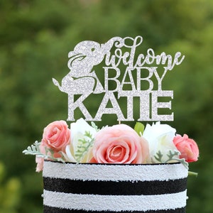 Elephant Baby Shower Cake Topper - Baby Shower cake topper girl - Custom cake topper