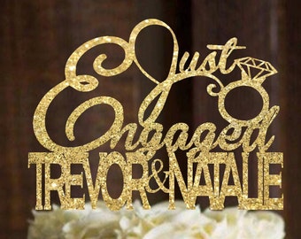 Cake topper - Engagement Cake Topper - Just Engaged cake topper - Bridal Shower Cake topper - Engagement Party - Cake Decor
