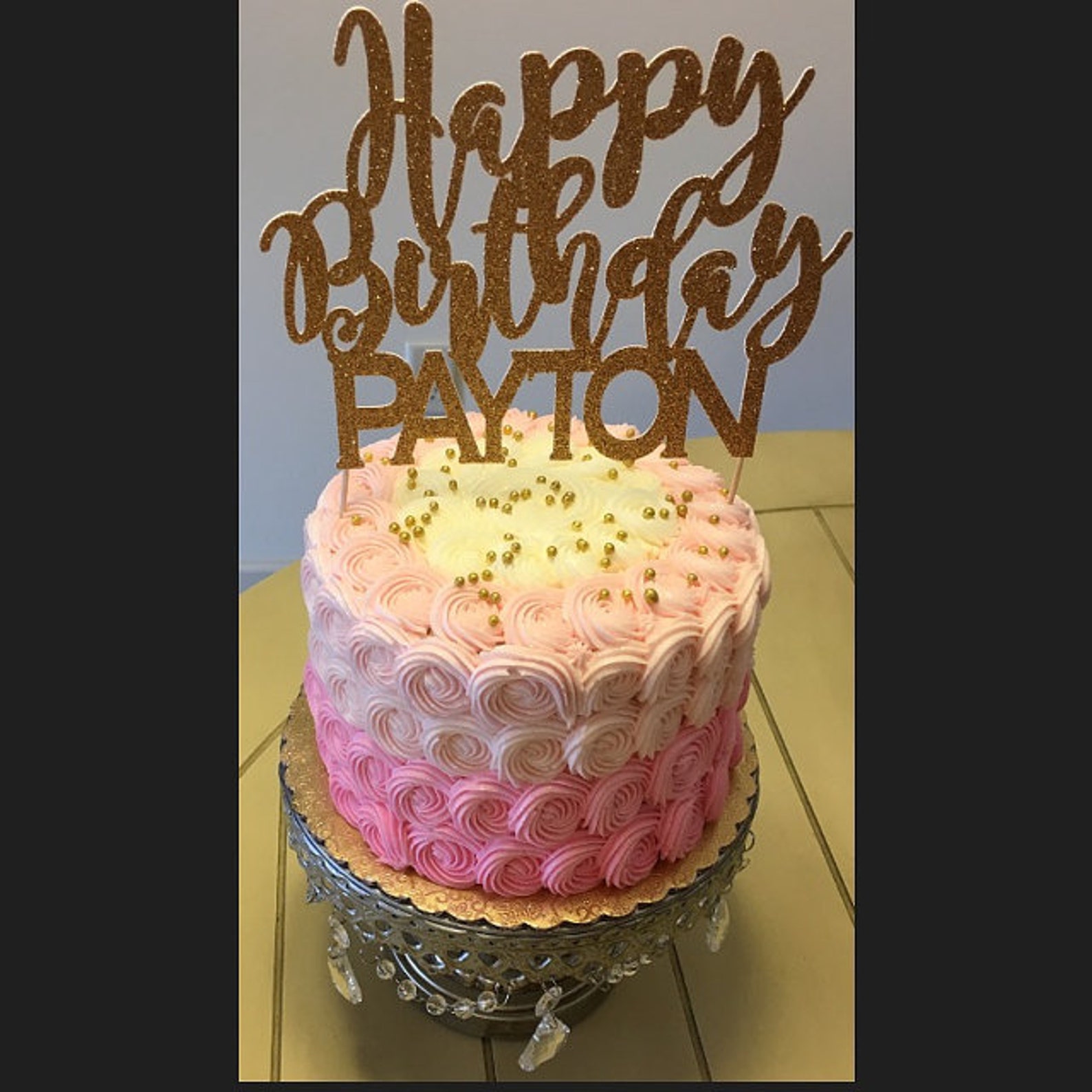 Happy Birthday Name Cake Topper Personalized Happy Birthday | Etsy