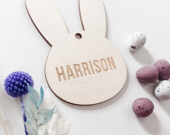 Easter bunny basket tag, Personalised Easter gift tag, Easter gift for kids, Easter decor, Easter name tag, Easter bucket, Free shipping