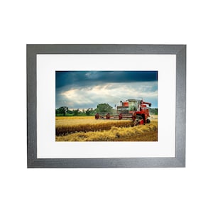 Massey Ferguson Combine Harvester Farm House Gift Framed Wall Art