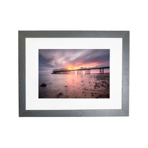 Cromer Pier kustmuurkunst, ingelijste Norfolk fotografie stranddecor