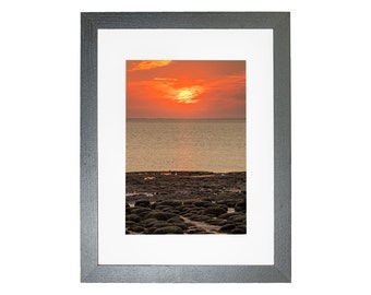 Hunstanton Beach Sunset Landscape Norfolk Coastal Framed Photo