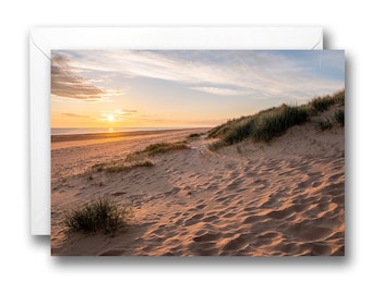 A5 Blank Birthday Greeting Card Norfolk Coast Holkham Beach Sand Dunes