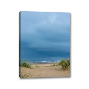Holkham Beach Norfolk Canvas Wall Art, Coastal Stormy Sky Scenery Decor