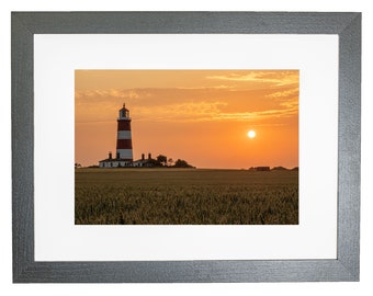 Happisburgh Lighthouse Norfolk Coast Sunset Landscape Framed Photo