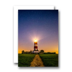 Happisburgh Lighthouse Norfolk Coast Night Sky Verjaardagskaart