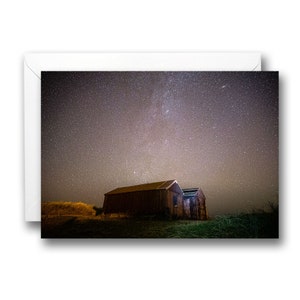 Winterton sur la mer, ciel nocturne, voie lactée, côte de Norfolk Carte de vœux