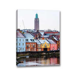 Norwich City Winter Snow Scene Canvas Wall Art