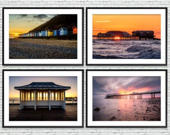 Cromer Pier Norfolk Coast Landscape Set Of 4 Poster Print Bundle Deal