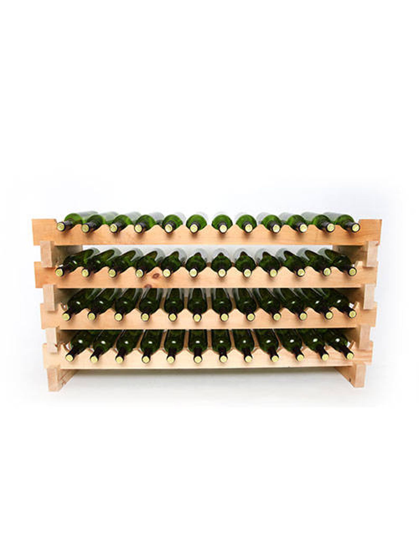 48 Bottle 4 Shelf Pine Stackable Wine Rack Etsy