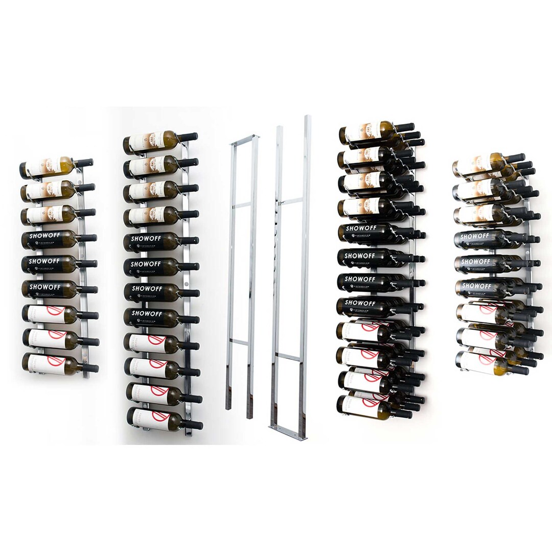 Modern Wall Mount Wine Rack Kit | Steel, Double-sided Display - Etsy