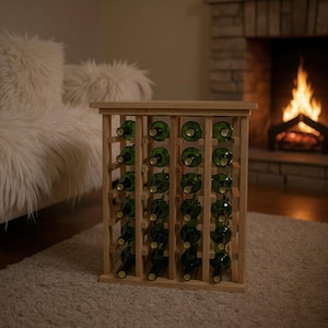 Wine Rack with Tabletop | Solid Wood Wine Bottle Storage & Tasting Area