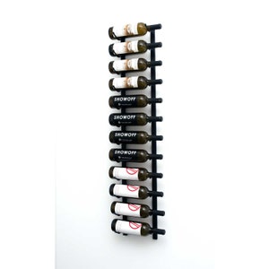Customizable Wall Mounted Space Saving Wine Rack | DIY Home and Wet Bar Decor Bottle Holder | Steel Sleek Mount Design for Multiple Bottles