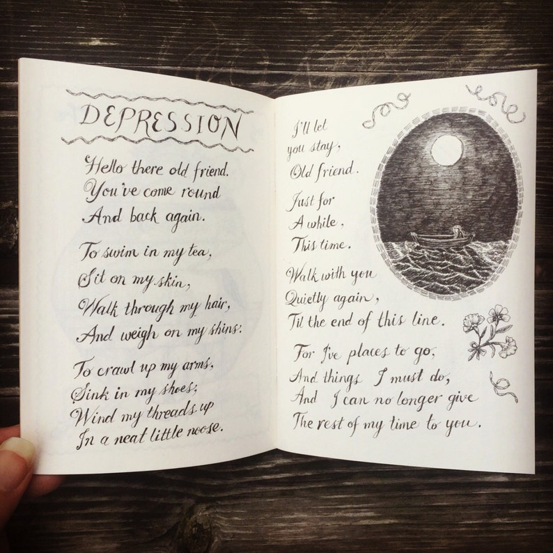 The Moon & The Eye a handmade, illustrated Poetry Zine image 3