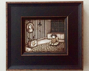 Framed Miniprint: The Wandering Thread