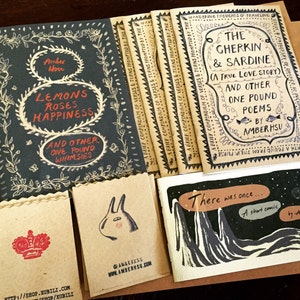 Mini-Zine Bundle - handmade illustrated poetry zines and mini-comic