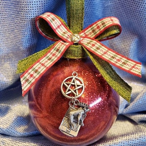 Supernatural Fandom Inspired Glass Christmas Ornament Bauble Ball  - Sam Winchester