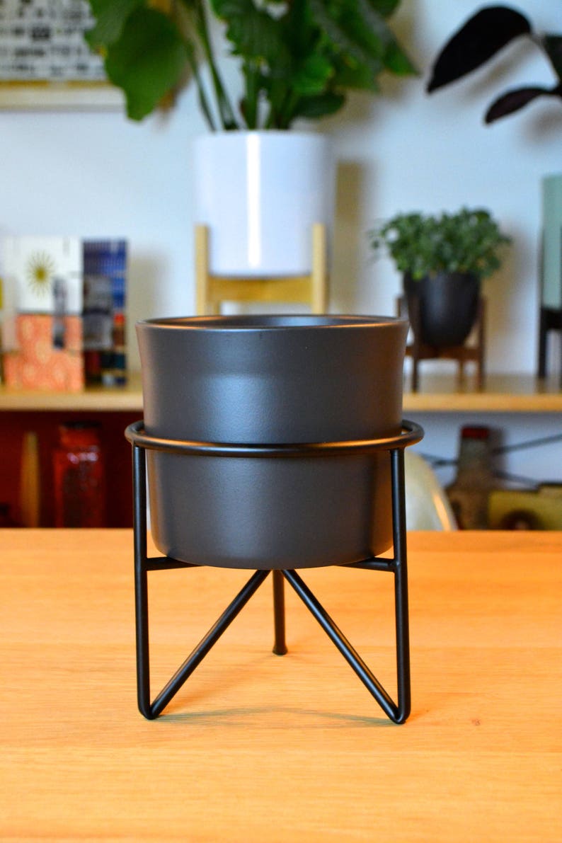 60 LOW Mid Century Modern Hairpin Leg Planter Black or Etsy