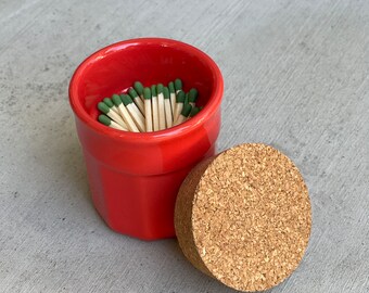 Corked Jar Match Holder & Striker