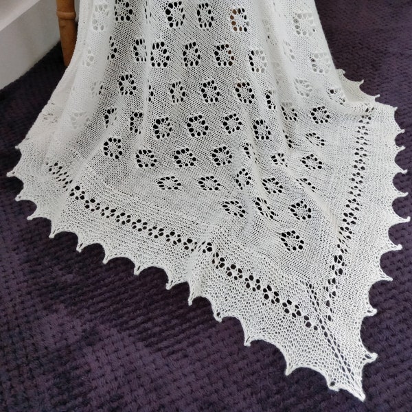knitted christening shawl