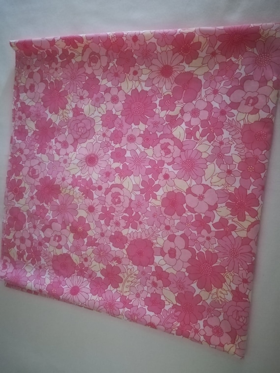 Rétro / en tissu / tissu floral rose / Rétro 1970 ' s tissu 6386fc Rétro / en tissu / tissu floral rose / Rétro 1970 ' s tissu 6386fc